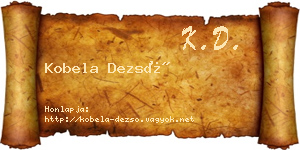 Kobela Dezső névjegykártya